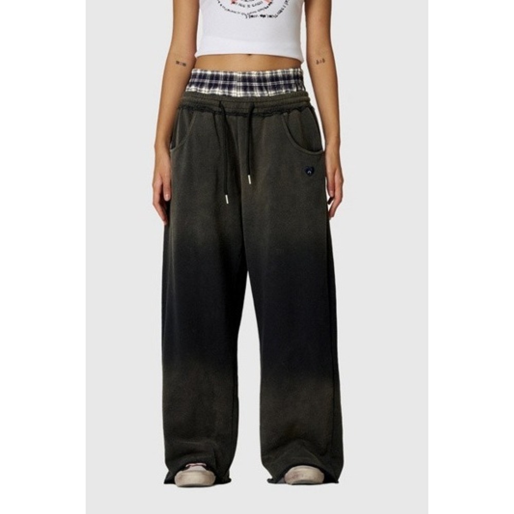 NWT Aelfric Eden Double Waist Sweatpants M Y2K Grunge Plaid Baggy Streetwear